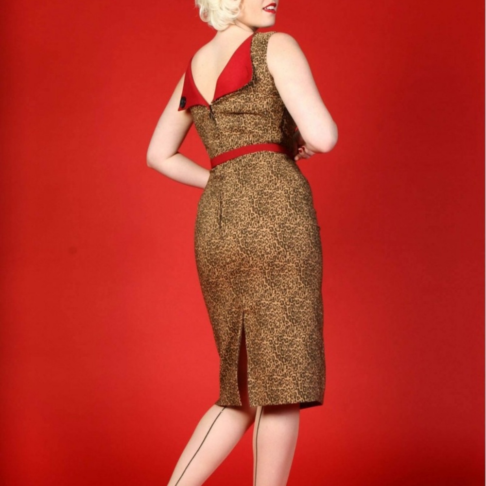 Tatyana Leopard Pencil Pinup Dress - Picture 5 of 6